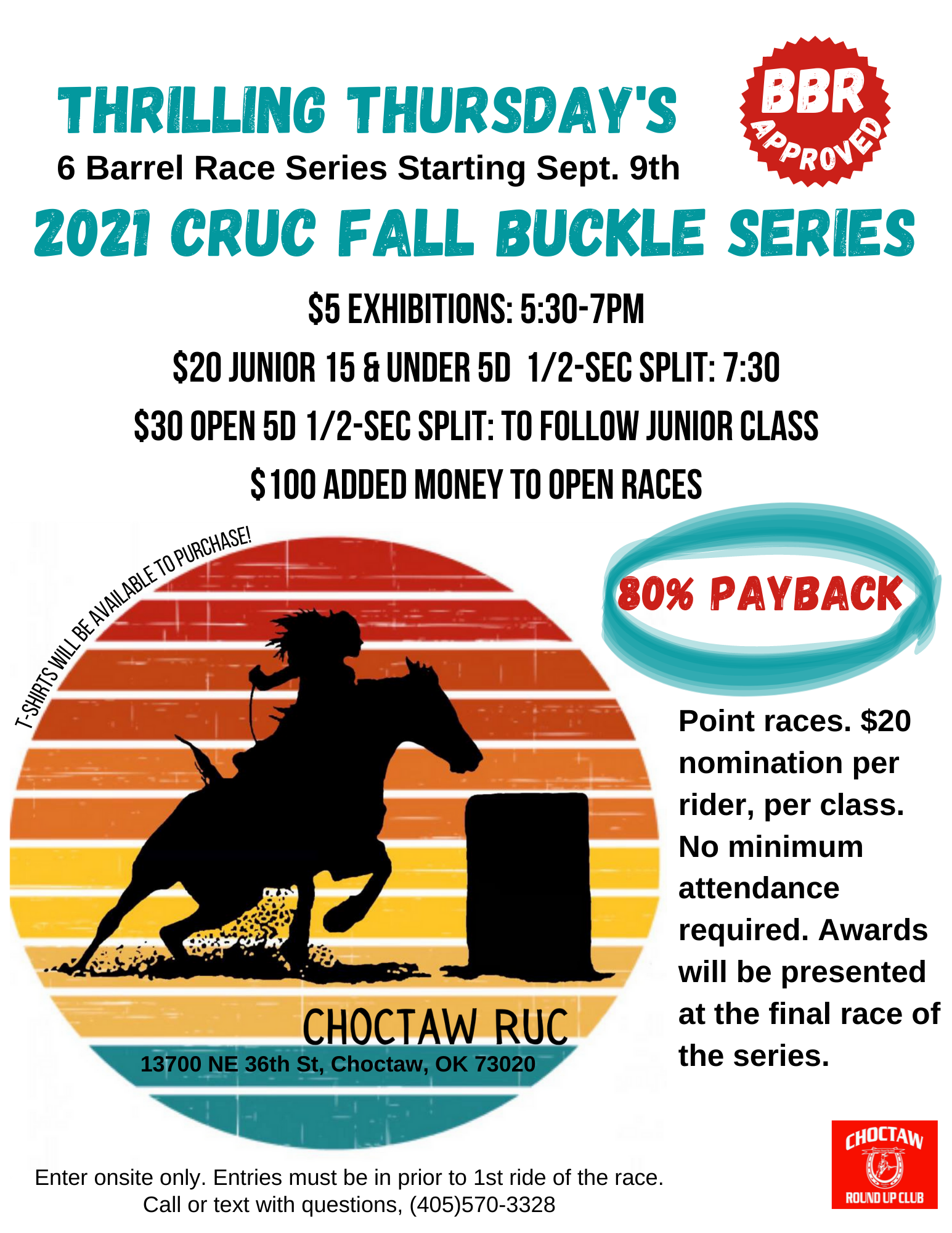 Thrilling Thursday's 2021 CRUC Fall Buckle Series $100 added money